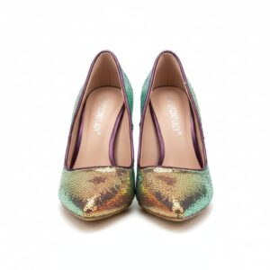 Décolleté Glitterati Multicolore SECOND LADY Tacco Alto EU 36 Paillettes