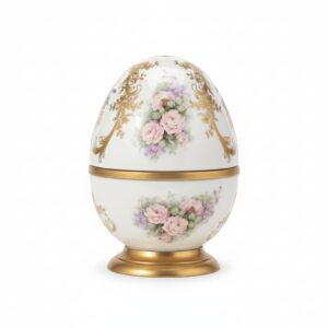 Decorative Ceramic Egg with Floral Design
