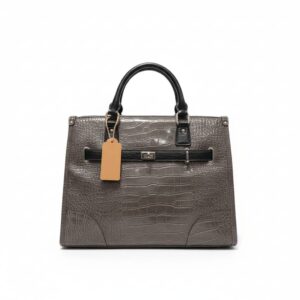 Borsa Finto Coccodrillo Grigia