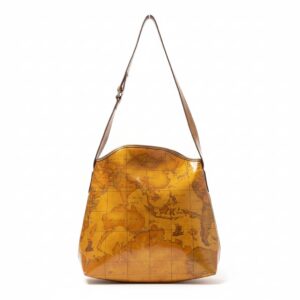 Borsa in pelle con mappa del mondo