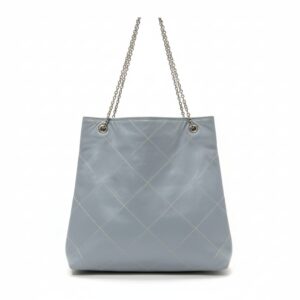 Borsa in pelle grigia con dettagli a rombi