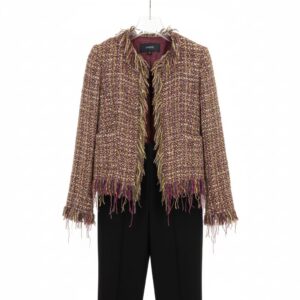 Cardigan in maglia colorata con frange